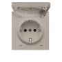 Накладка для розетки Schuko с заземлением, с крышкой, 16A 250 В~, матовый кашемир, серия DA