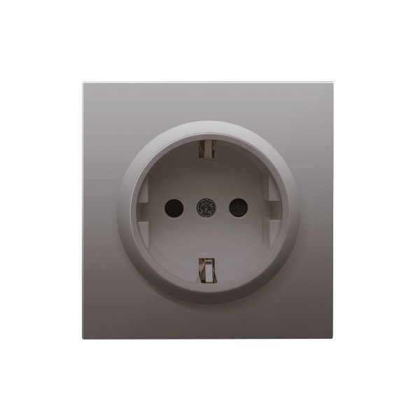 Накладка для розетки Schuko с заземлением со шторками 16A 250 В~, сталь, серия DA