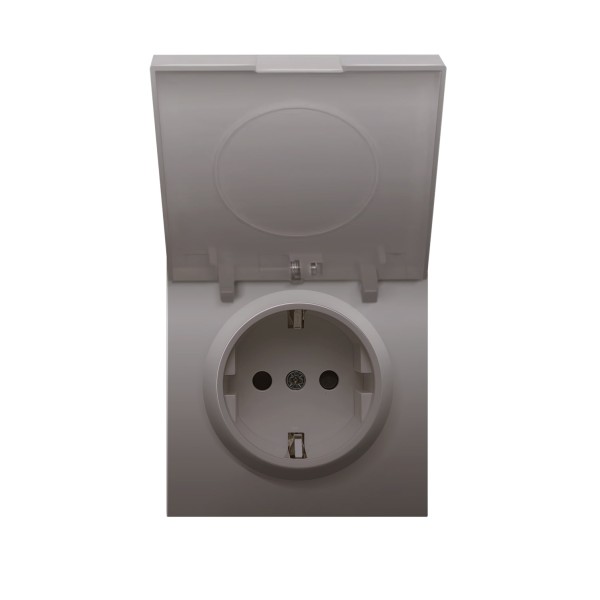 Накладка для розетки Schuko с крышкой, 16A 250 В~, сталь, серия DA
