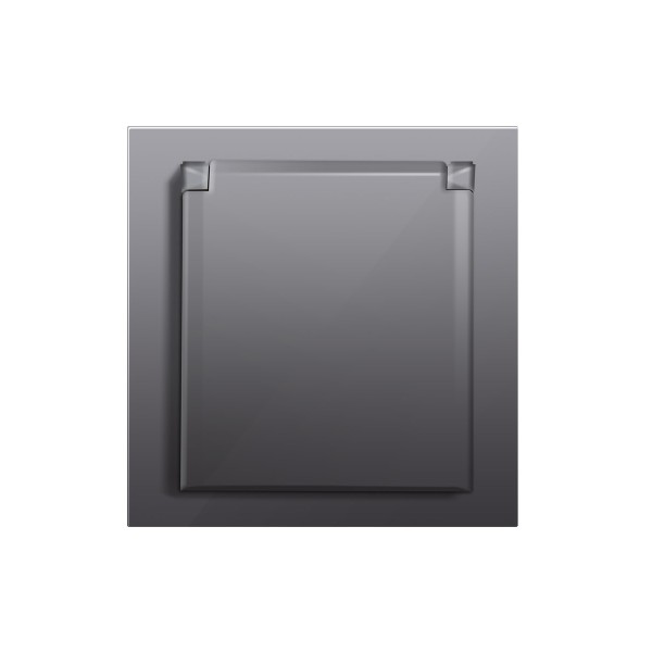 Накладка для розетки Schuko с заземлением, с крышкой, 16A 250 В~, сталь, серия DA