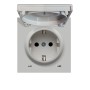 Накладка для розетки Schuko с заземлением, с крышкой, 16A 250 В~, матовый серый, серия DA