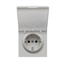 Накладка для розетки Schuko с крышкой, 16A 250 В~, матовый серый, серия DA