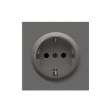 Накладка для розетки Schuko с заземлением со шторками 16A 250 В~, матовый шоколад, серия DA
