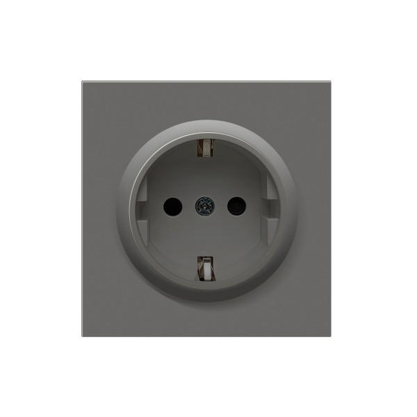 Накладка для розетки Schuko с заземлением со шторками 16A 250 В~, матовый шоколад, серия DA