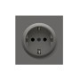 Накладка для розетки Schuko с заземлением со шторками 16A 250 В~, матовый шоколад, серия DA