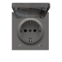 Накладка для розетки Schuko с заземлением, с крышкой, 16A 250 В~, матовый шоколад, серия DA