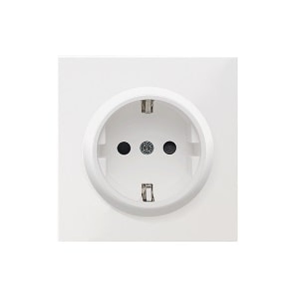 Накладка для розетки Schuko с заземлением со шторками 16A 250 В~, белый, серия DA