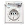 Накладка для розетки Schuko с заземлением, с крышкой, 16A 250 В~, белый, серия DA