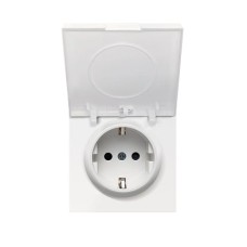Накладка для розетки Schuko с крышкой, 16A 250 В~, белый, серия DA