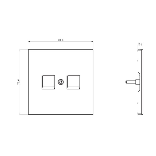 Накладка для розетки RJ45, 2-я, белый, серия DA