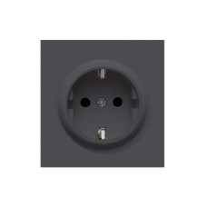 Накладка для розетки Schuko с заземлением со шторками 16A 250 В~, черный, серия DA