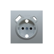 Накладка для розетки Schuko с зарядным устройством USB A+C, с защитными шторками, алюминий, серия DA