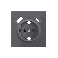Накладка для розетки Schuko с зарядным устройством USB A+C, с защитными шторками, черный, серия DA