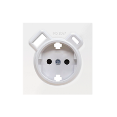 Накладка для розетки Schuko с зарядным устройством USB A+C, с защитными шторками, белый, серия DA
