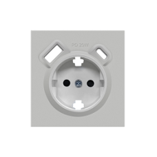 Накладка для розетки Schuko с зарядным устройством USB A+C, с защитными шторками, матовый серый, серия DA