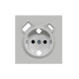 Накладка для розетки Schuko с зарядным устройством USB A+C, с защитными шторками, матовый серый, серия DA