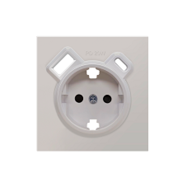 Накладка для розетки Schuko с зарядным устройством USB A+C, с защитными шторками, матовый кашемир, серия DA