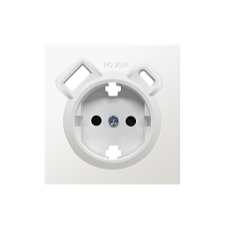 Накладка для розетки Schuko с зарядным устройством USB A+C, с защитными шторками, матовый белый, серия DA