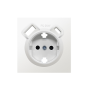 Накладка для розетки Schuko с зарядным устройством USB A+C, с защитными шторками, матовый белый, серия DA