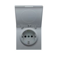 Накладка для розетки Schuko с крышкой, 16A 250 В~, алюминий, серия DA