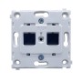 Механизм телефонной розетки RJ11 + RJ11 (двойная) cat.3/ClassE-4/4, серия DA