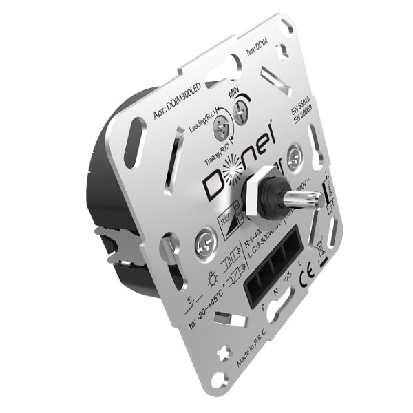 Светорегулятор Triac поворотный, LED,300 Вт., с доп. входом, серия DDIM