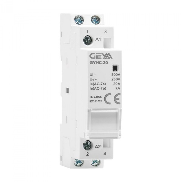 Контактор модульный GYHC-2P, 20A, 2NO, 230VAC, 1M