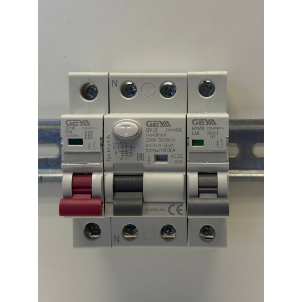 GEYA Автоматический выключатель GYM9HDC-1P-16C, 1P, 16A, характеристика C, 6kA, 250VDC, 1M, Артикул GYM9HDC1PC16