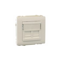 Лицевая панель с суппортом Apolo 5000 для двух коннекторов RJ45 &ndash; белый