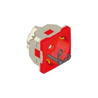 Розетка 2к+З с ключом (45х45 -) &ndash; красная