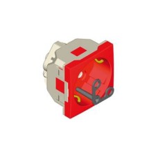 Розетка 2к+З с ключом (45х45 -) &ndash; красная