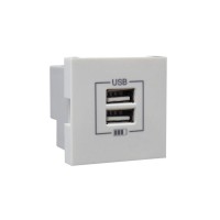 Розетка USB двойная &ndash; зарядная &ndash; белая