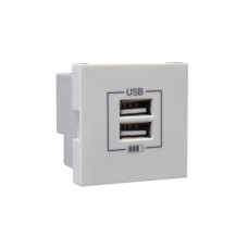 Розетка USB двойная &ndash; зарядная &ndash; белая