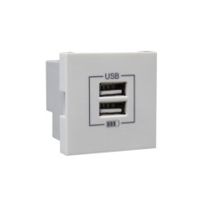 Розетка USB двойная &ndash; зарядная &ndash; графит