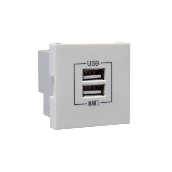 Розетка USB двойная &ndash; зарядная &ndash; графит