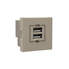 Розетка USB двойная &ndash; зарядная &ndash; жемчуг