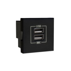 Розетка USB двойная &ndash; зарядная &ndash; черный (матовый)