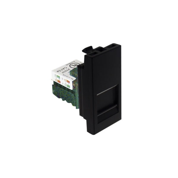 Адаптер с RJ-45 кат.5e UTP &ndash; 1 модуль &ndash; черный