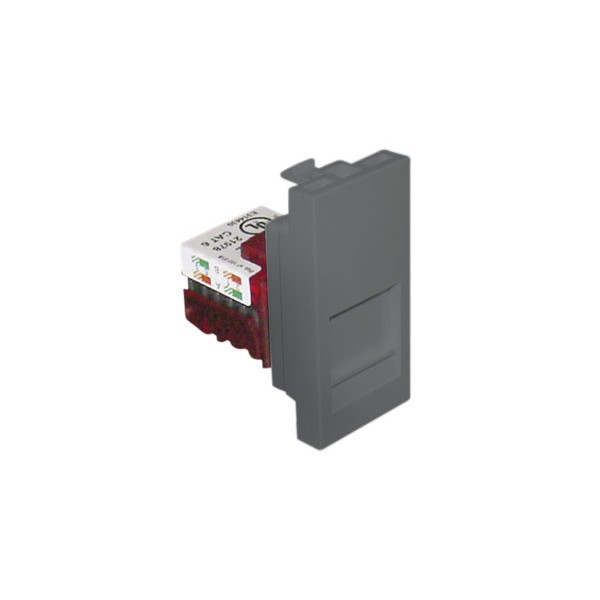 Адаптер с RJ-45 кат.6 UTP 1 модуль &ndash; алюминий