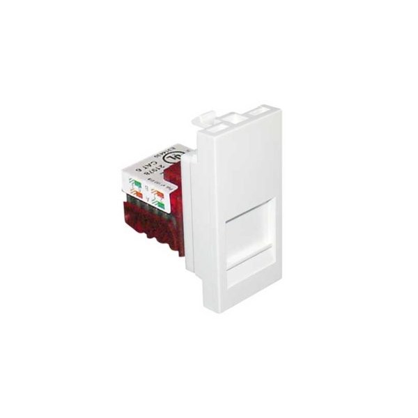 Адаптер с RJ-45 кат.6 UTP 1 модуль &ndash; белый