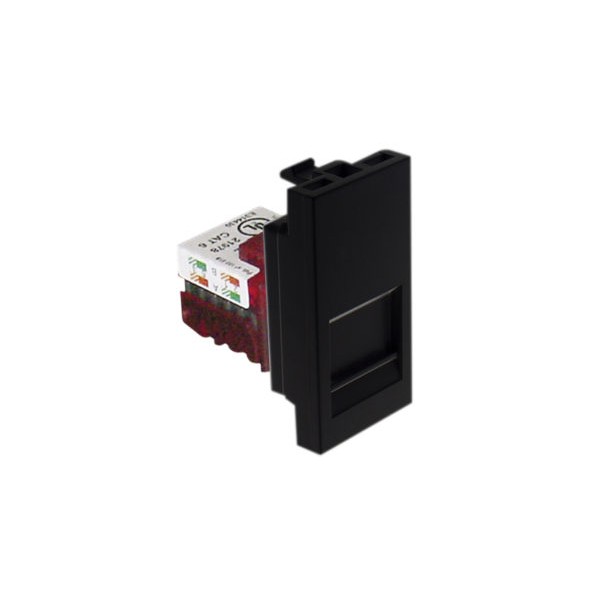 Адаптер с RJ-45 кат.6 UTP &ndash; 1 модуль &ndash; черный
