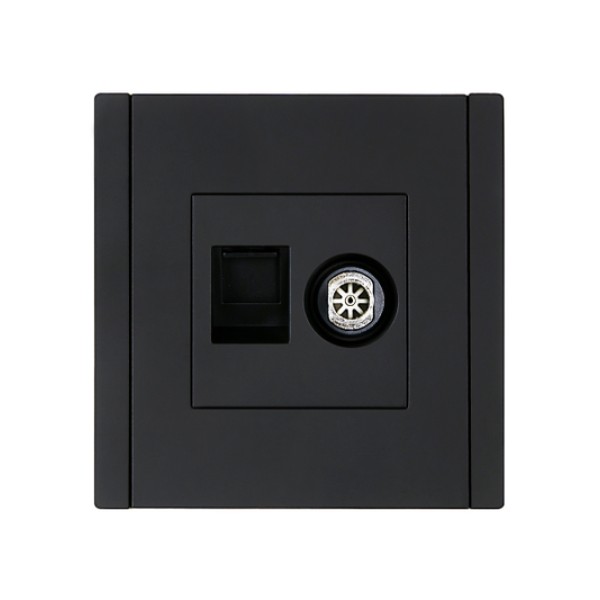 FORTE&PIANO Розетка двойная TV+RJ45 кат.5E FP136 черный IEK