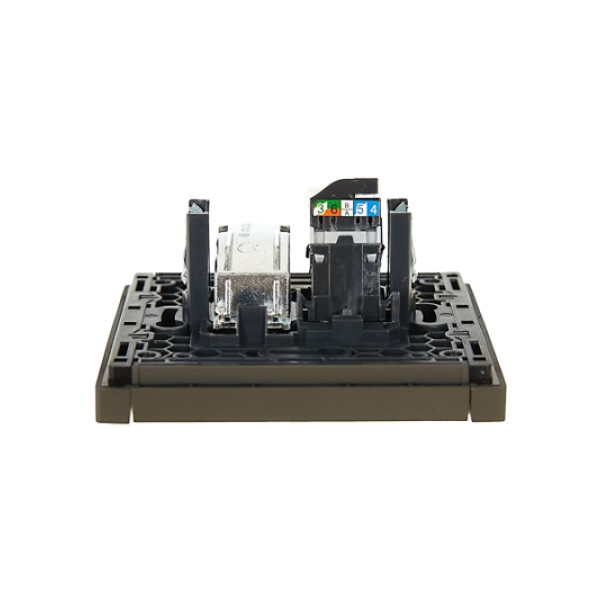 FORTE&PIANO Розетка двойная TV+RJ45 кат.5E FP336 серый IEK
