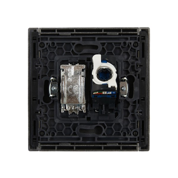 FORTE&PIANO Розетка двойная TV+RJ45 кат.6 FP537 сталь IEK
