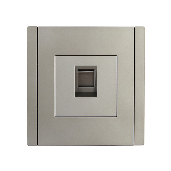 FORTE&PIANO Розетка компьютерная RJ45 кат.6 FP531 сталь IEK