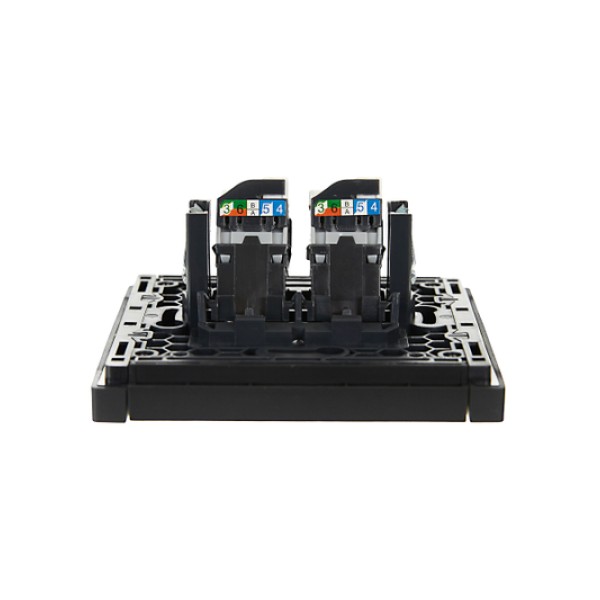 FORTE&PIANO Розетка компьютерная двойная RJ45 кат.5E FP133 черный IEK