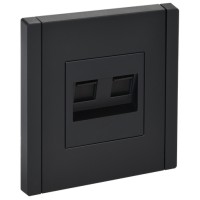 FORTE&PIANO Розетка компьютерная двойная RJ45 кат.5E FP133 черный IEK
