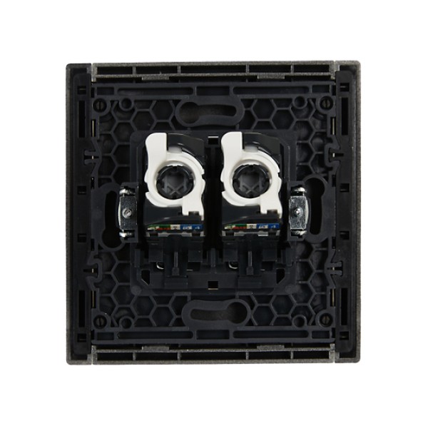 FORTE&PIANO Розетка компьютерная двойная RJ45 кат.5E FP533 сталь IEK