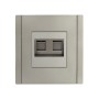 FORTE&PIANO Розетка компьютерная двойная RJ45 кат.5E FP533 сталь IEK