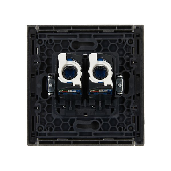 FORTE&PIANO Розетка компьютерная двойная RJ45 кат.6 FP534 сталь IEK